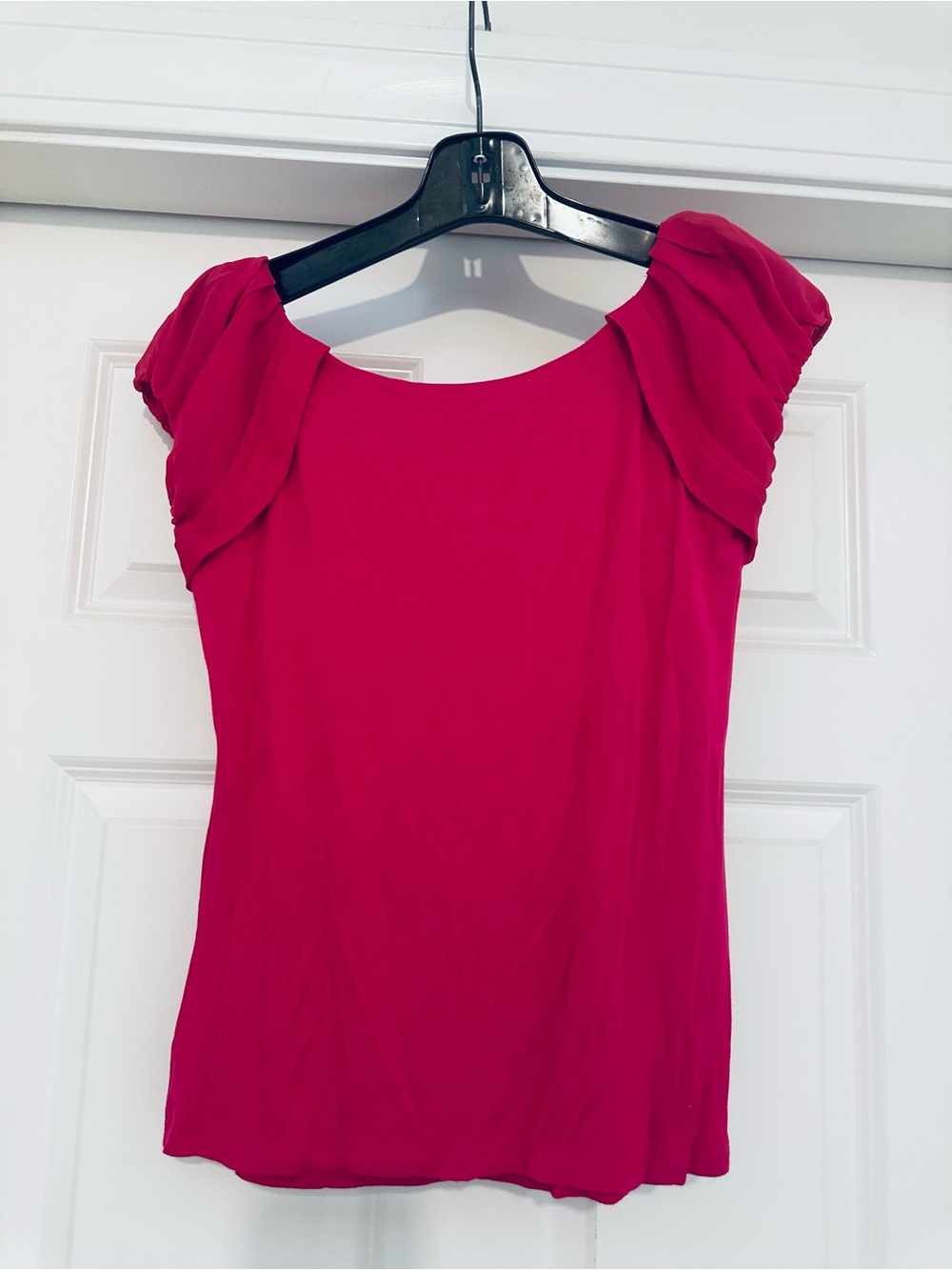 Anne Klein Hot Pink Short Sleeve Scoop Neck Top